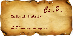 Csibrik Patrik névjegykártya